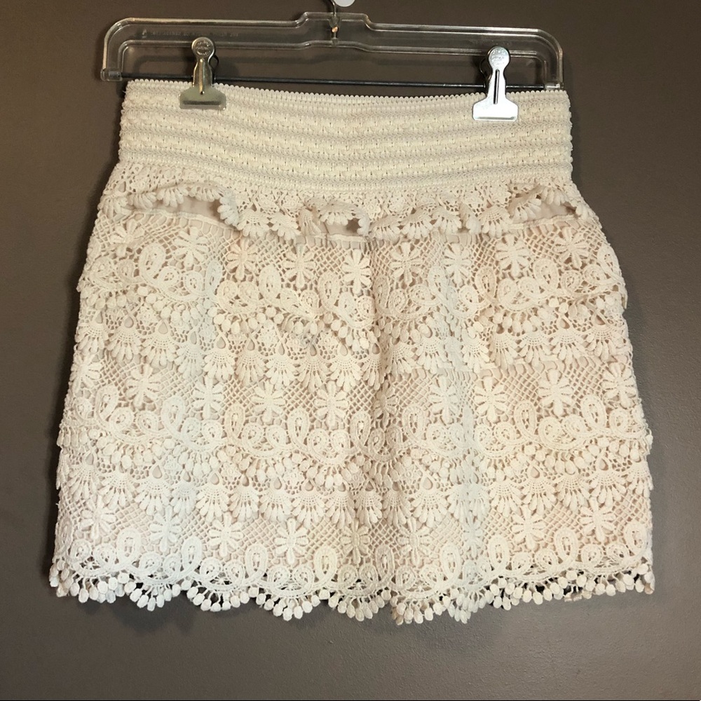 American Rag Cream Lace Mini Skirt